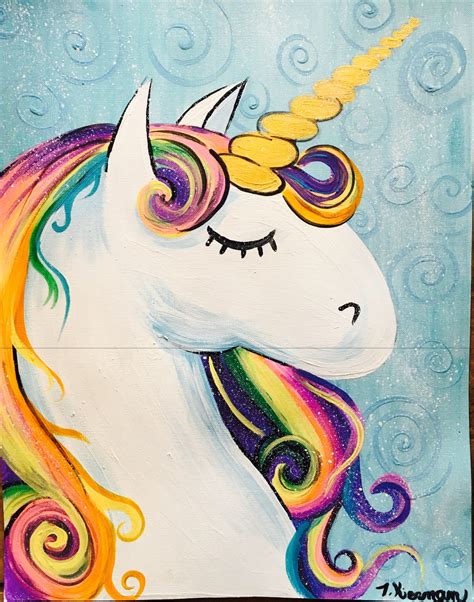 How To Paint A Rainbow Unicorn - Easy Step By Step Painting