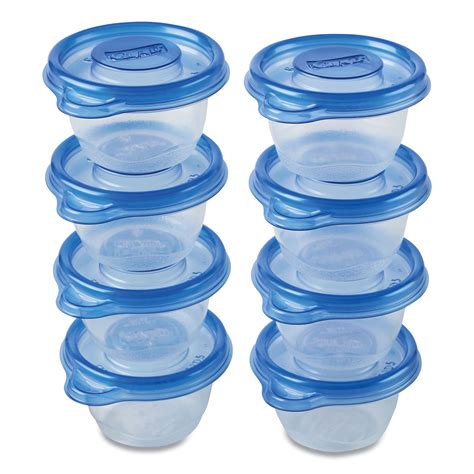 Glad Mini Round Food Storage Containers, 4 oz, Plastic, 8/Pack | OfficeSupply.com