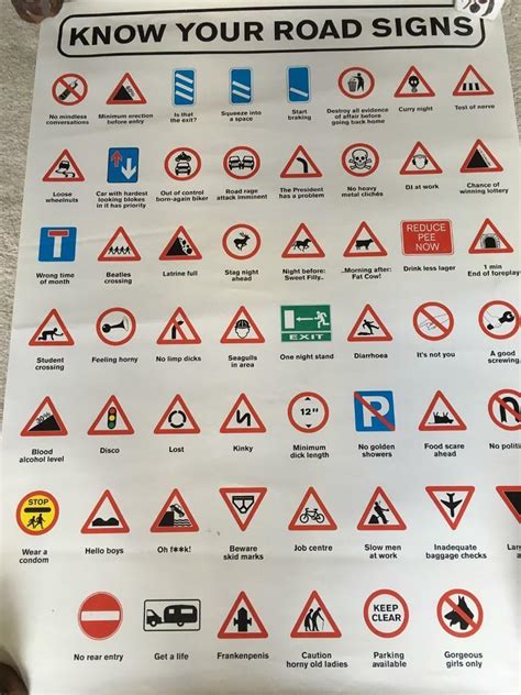 Funny "road signs" poster | in Plymouth, Devon | Gumtree