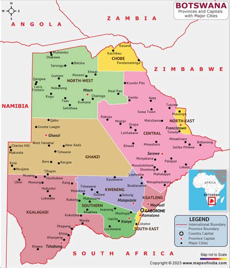 Botswana Map | HD Political Map of Botswana