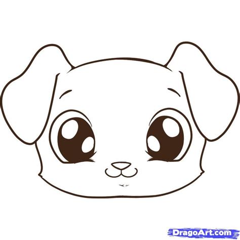 Cute Puppy Face Drawing