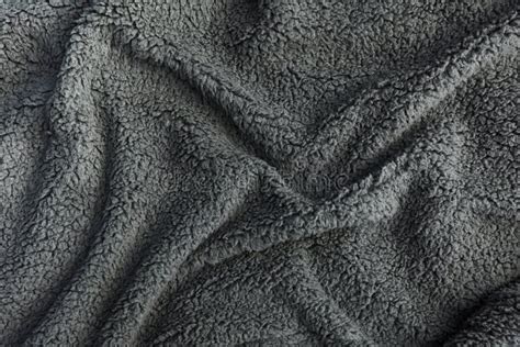 Grey Faux Fur Blanket Texture Close-up. Stock Photo - Image of cover ...