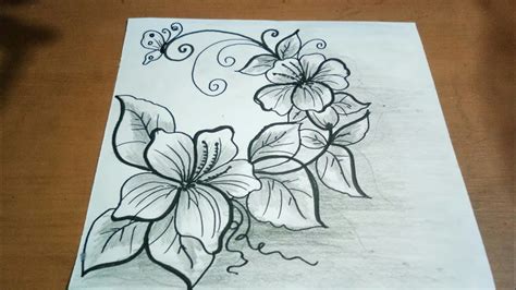 Sketsa BUNGA CANTIK untuk desain Batik - YouTube