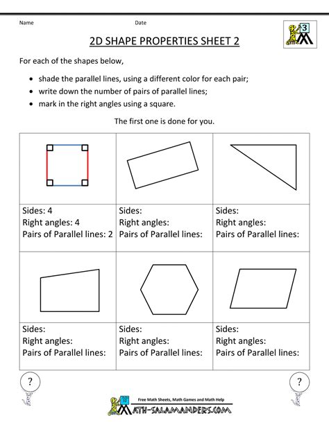 3rd Grade Geometry Worksheets