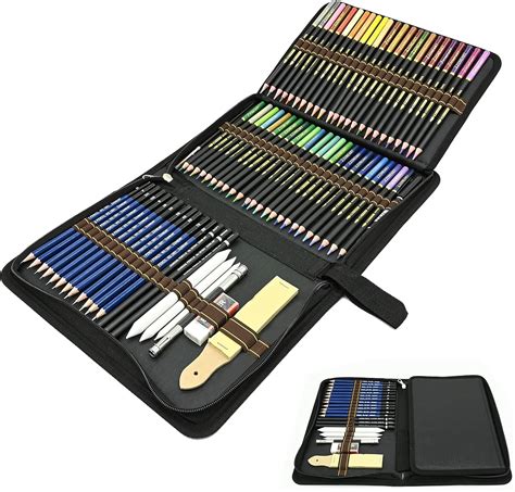 Professional Colouring Drawing Pencils Art Set, 72 Piece Coloured Pencils and Sketching Pencils ...