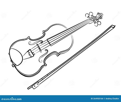 The Sketch of violin. stock vector. Illustration of drawing - 264950166