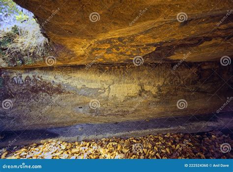 Cave Painting and Script Ancient Writing Wrote on Bandhavgarh Editorial Image - Image of india ...