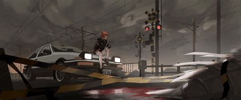 3440x1440 Anime Girl On Train Track With Car 8k UltraWide Quad HD 1440P ,HD 4k Wallpapers,Images ...