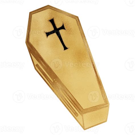 Golden Halloween Coffin 25024187 PNG