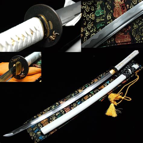 katana samurai japanese sword katana real katana swords for sale carbon steel sharp white katans ...