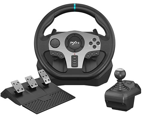 Buy PXN V9 PC Steering Wheel 270/900°gaming Steering Wheel Dual-Motor Feedback Driving with ...