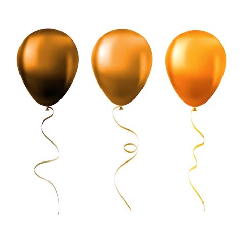 Premium Vector | Balloon set isolated on white background Set of orange ...