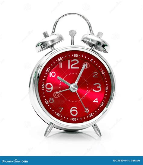 Red alarm clock stock photo. Image of retro, alarm, front - 24883614