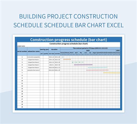 bar chart in excel for civil construction Bar chart for construction