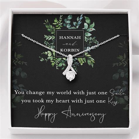 Personalized Anniversary Necklace Anniversary Gift Wife - Etsy