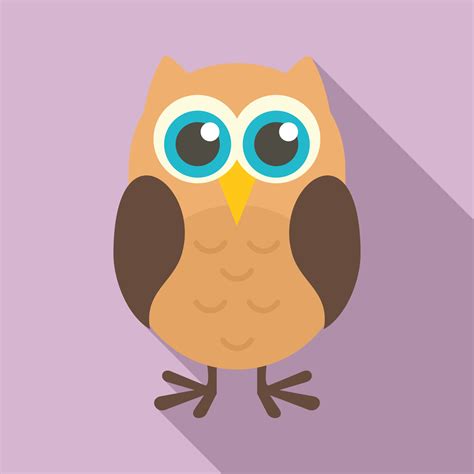 Funny owl icon, flat style 14478956 Vector Art at Vecteezy