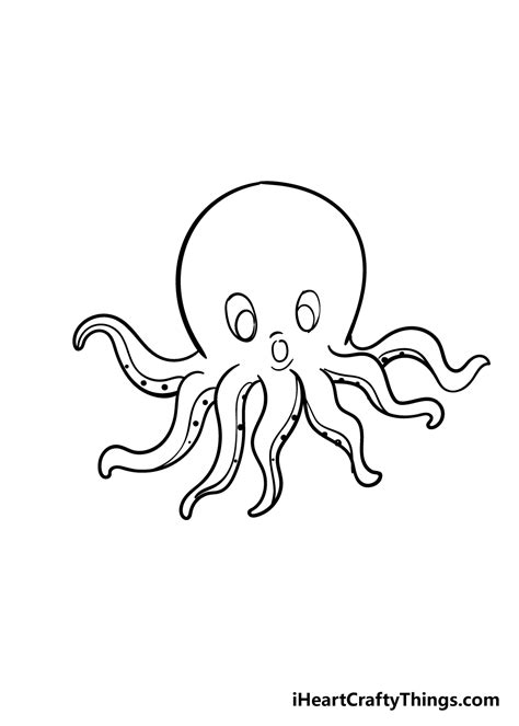 Octopus Drawing - How To Draw An Octopus Step By Step