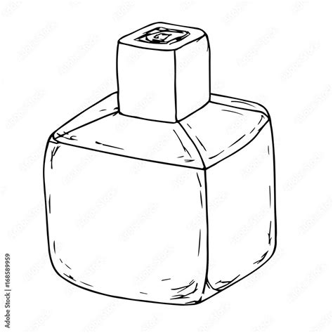 Perfume bottle sketch. Hand drawn object isolated on white. Artistic grunge illustration Stock ...