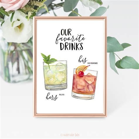 Printable Signature Drink Sign Template Free