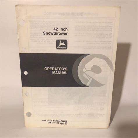 John Deere - 42” Snowthrower Operator’s Manual – Carmichael's Garage