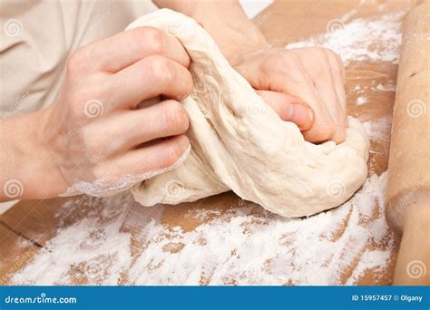 Kneading dough stock image. Image of indoors, close, kitchen - 15957457