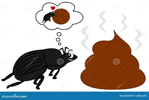 Dung Beetle In Frame Vector Illustration | CartoonDealer.com #91653458