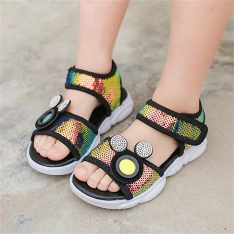 Toddler baby girls sandals student princess little kids sandals for girls Genuine Leather Soft ...