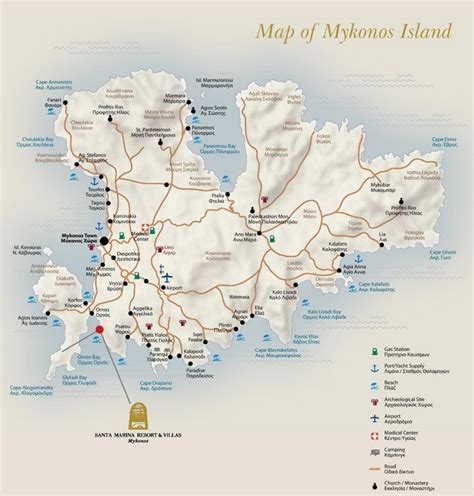 Mykonos tourist map