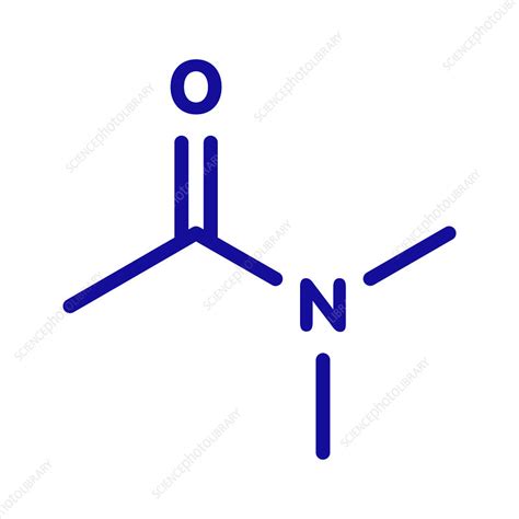 Dimethylacetamide chemical solvent molecule - Stock Image - C045/7448 - Science Photo Library