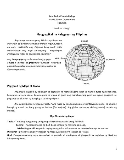 Session 1 heograpiya ng pilipinas mapa globo 1 - Saint Pedro Poveda College Grade School ...