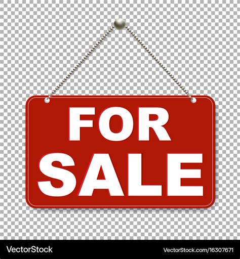 For sale sign with transparent background Vector Image