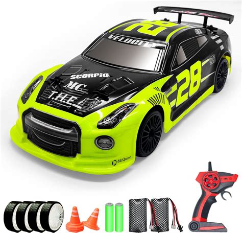 RACENT 1/14 RC Drift Car with LED Lights, USB Charger, 15MPH Speed, 4WD ...