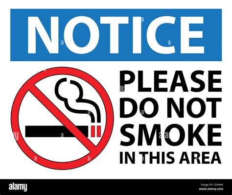 No Smoking Notice Sign. No cigarette Warning signage. Letter scale Vector design illustration ...