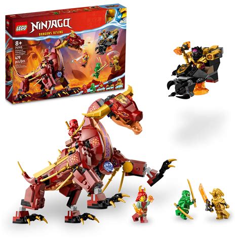 LEGO NINJAGO Heatwave Transforming Lava Dragon 71793 Building Toy Set, Features a Ninja Dragon ...