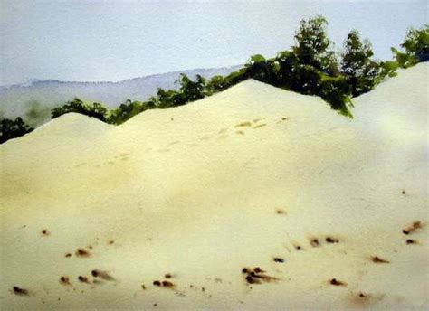 Painting watercolor sand dunes: seascape lesson, tutorial