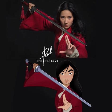 Mulan from animated movie in the outfits of Mulan 2020 live action adaptation - YouLoveIt.com