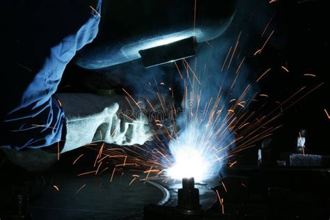 Welder and sparks stock image. Image of construction, metal - 5397563