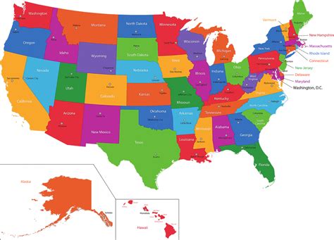 Usa Map States And Capitals