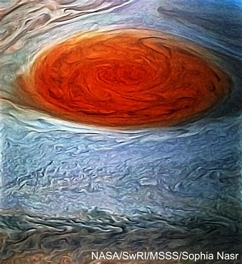 Jupiter's Great Red Spot, as seen by Juno on July 10, 2017! Processed by me. Res:[1956x2132] : r ...