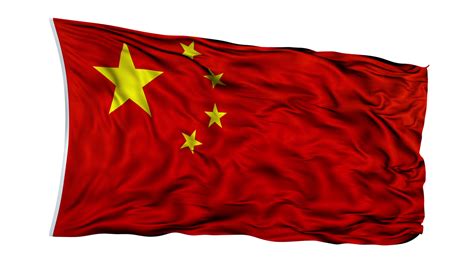 Waving China Flag, National Symbol, Flag Ceremony, Red and Yellow, Unity Emblem PNG