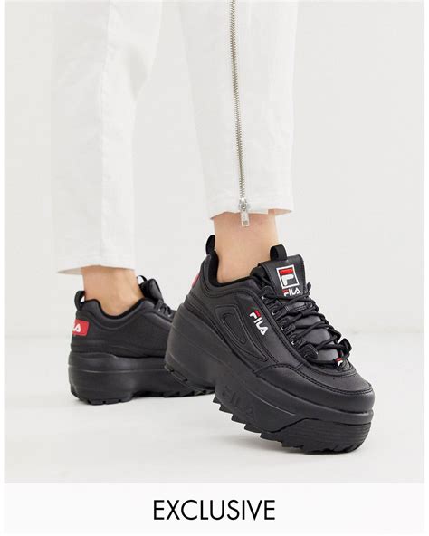 Fila Disruptor Ii Platform Wedge Trainers in Black | Lyst