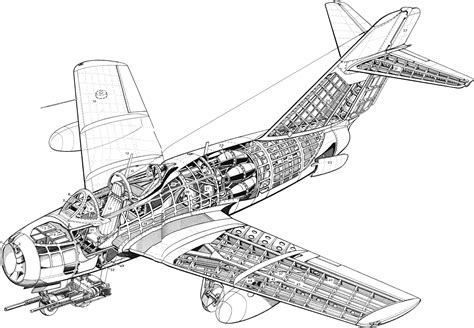 Mikoyan-Gurevich MiG-15 Cutaway Drawing in High quality