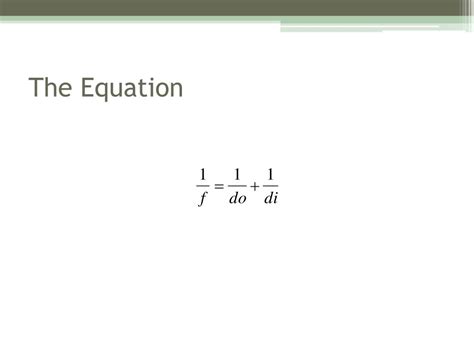 PPT - The Thin Lens Equation PowerPoint Presentation, free download - ID:2493409