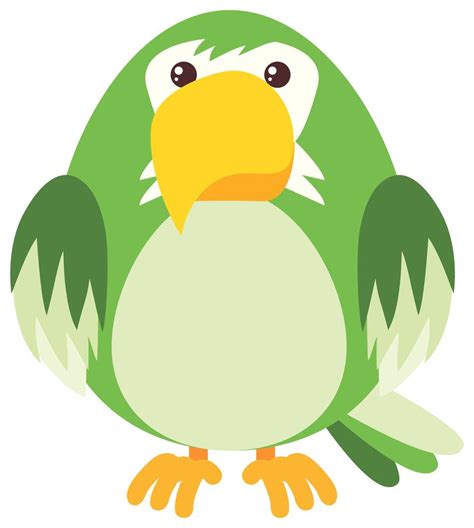 Green parrot on white background 304146 Vector Art at Vecteezy