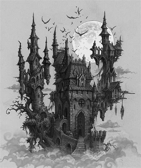 Artyom Vlaskin Dark Fantasy Art, Fantasy Kunst, Dark Art, Gothic Castle, Dark Castle, Fantasy ...