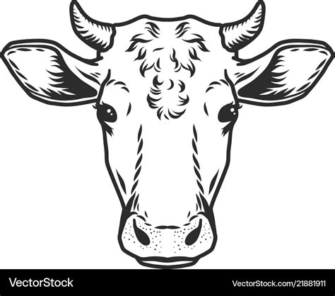 Cow head icon outline drawn style Royalty Free Vector Image