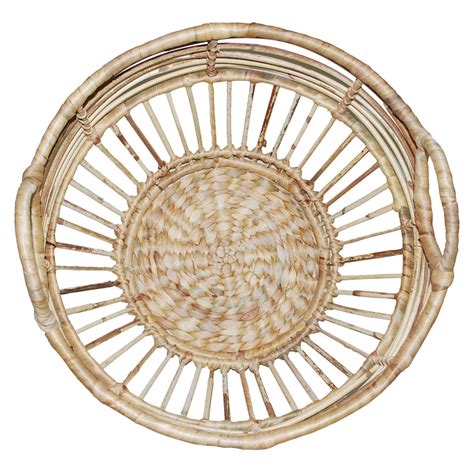 Open-Weave Rattan Basket with Handles, 16" | At Home