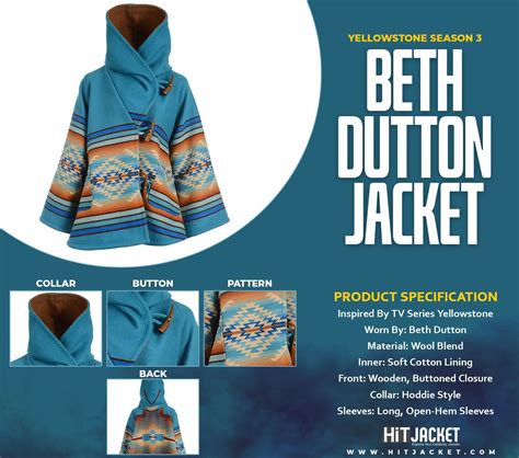 Yellowstone S03 Beth Dutton Blue Coat | Beth Dutton Blue Coat - Hit Jacket