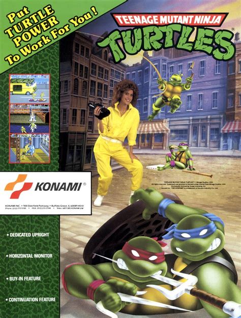 The Arcade Flyer For The Classic TMNT Arcade Game