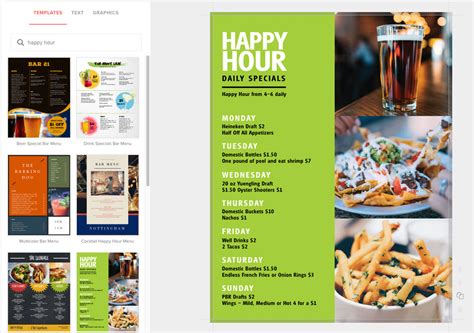 Happy Hour Menu Maker, Fast & Easy - MustHaveMenus